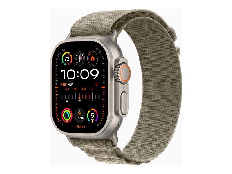 Apple Watch Ultra 2 (GPS + Cellular) - 49 mm - Titanium Case with Olive Alpine Loop - Band Size: S