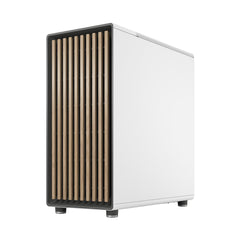 Fractal Design North Chalk White (White Solid) Case, ATX, Fine Mesh Side, 2 Fans, USB-C, Oak Front