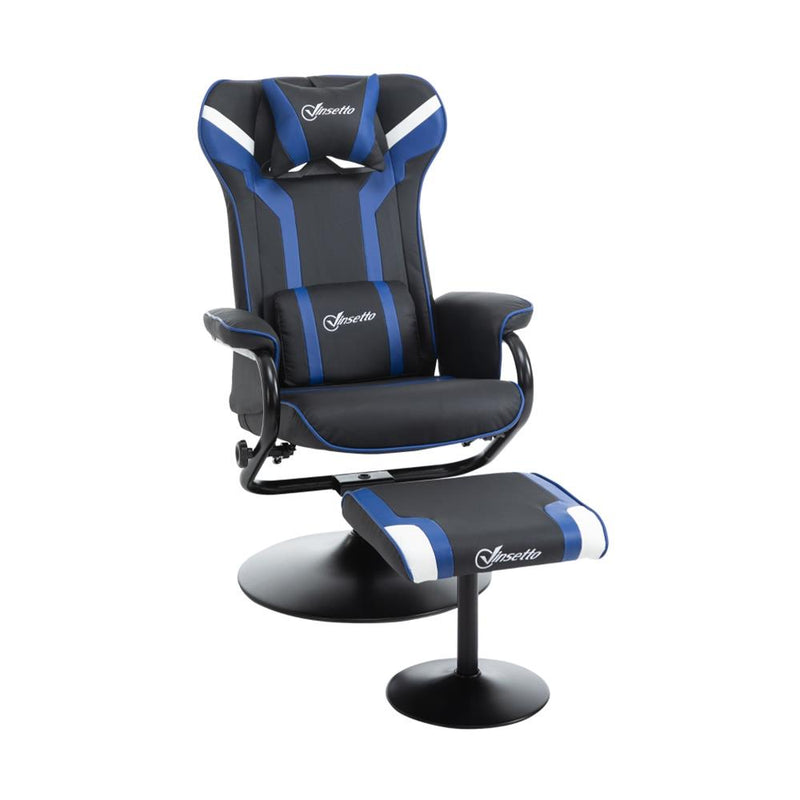 Vinsetto Gaming Chair and Footrest Set - Black/Blue