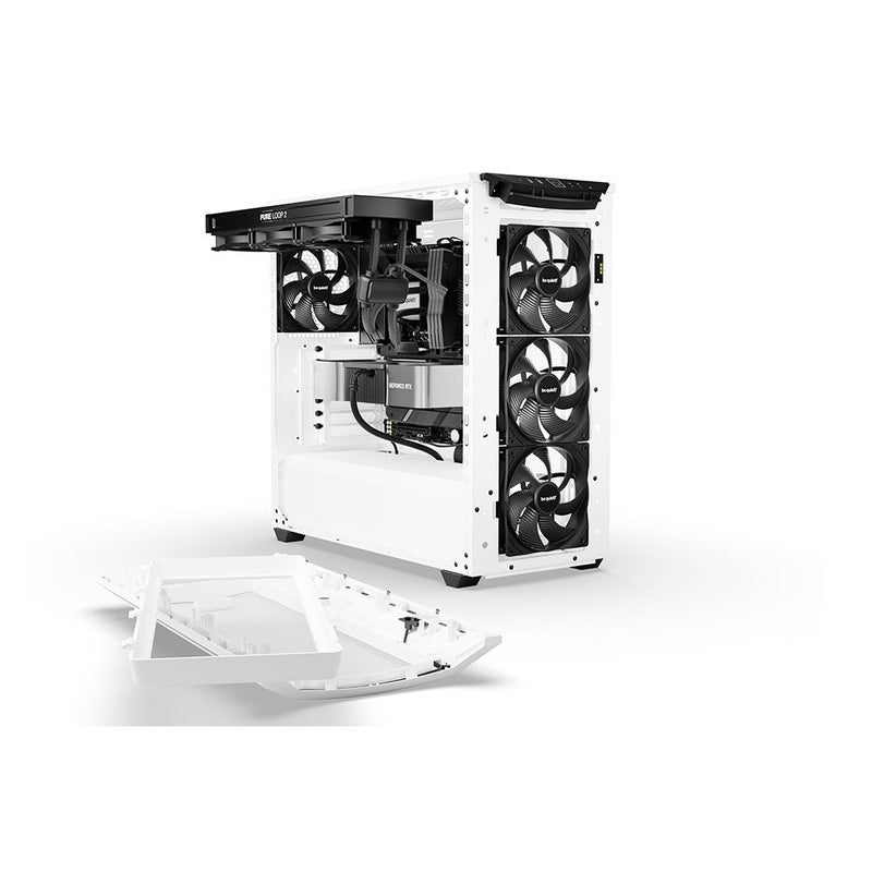 be quiet! Shadow Base 800 DX, ARGB, White, Mid Tower w/ Tempered Glass Window, 3x 140mm Fans, USB 3.2 Gen2,E-ATX/ATX/mATX/mITX