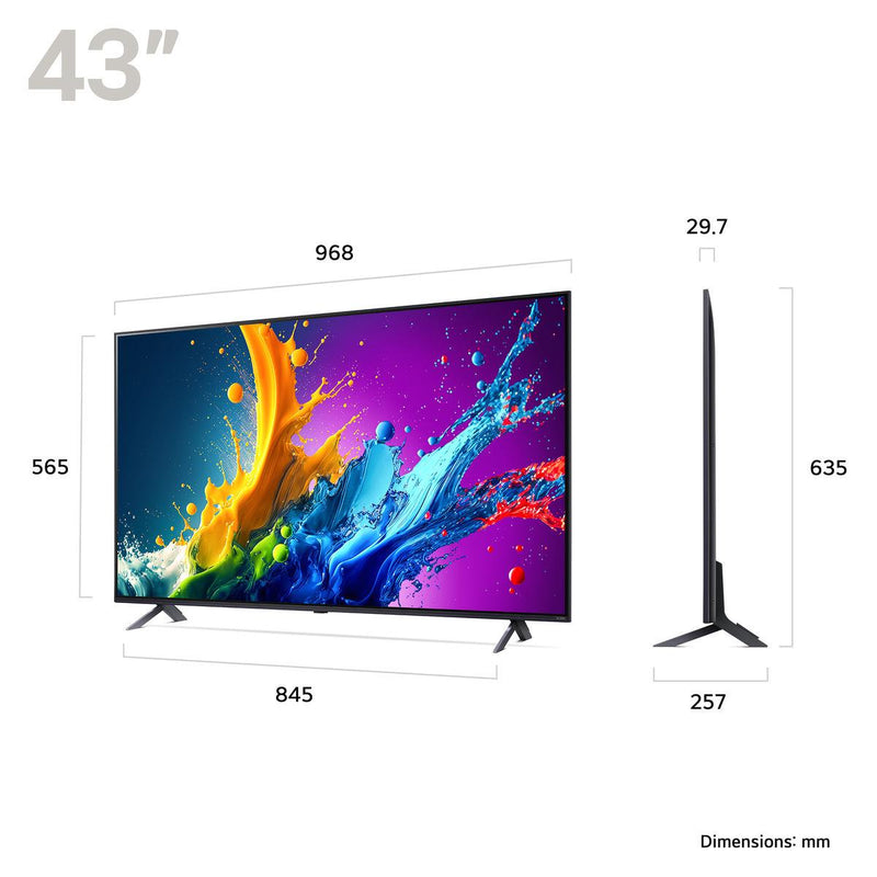 LG 43" QNED 4K Smart TV (43QNED80T6A.AEK)