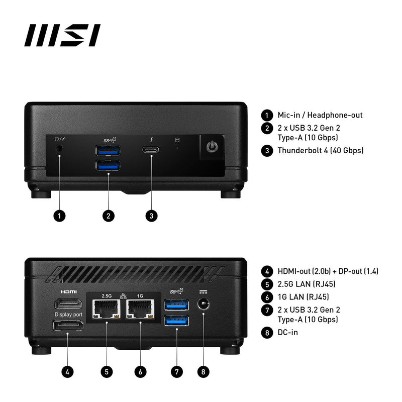 MSI Cubi 5 12M Intel Core i5-1235U - Mini PC (Barebone)