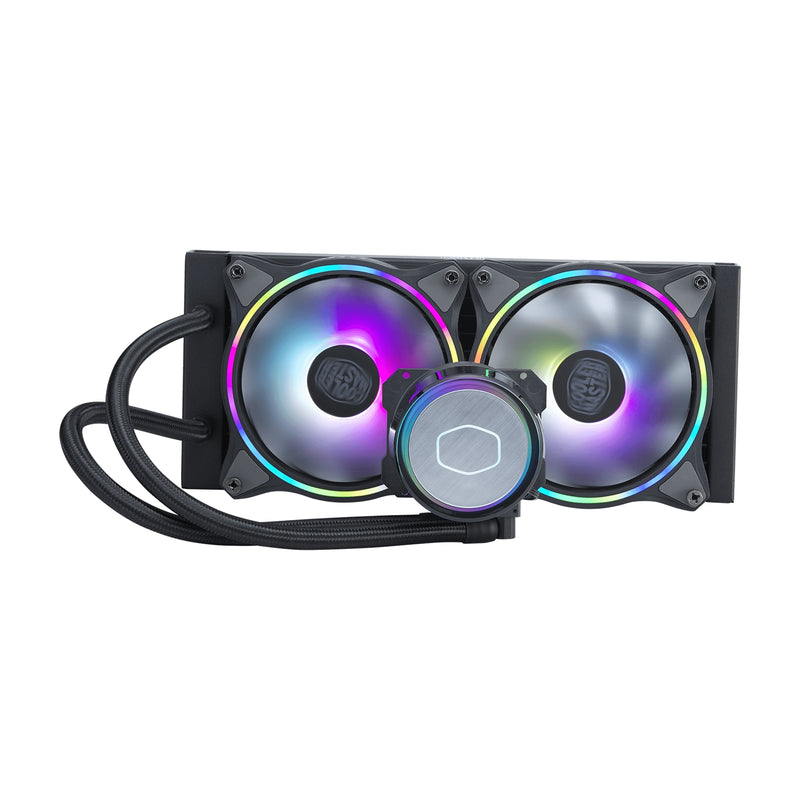 Cooler Master MasterLiquid ML240 Illusion Universal Socket 240mm PWM 1800RPM Addressable Gen 2 RGB LED AiO Liquid CPU Cooler with Wired ARGB Controller