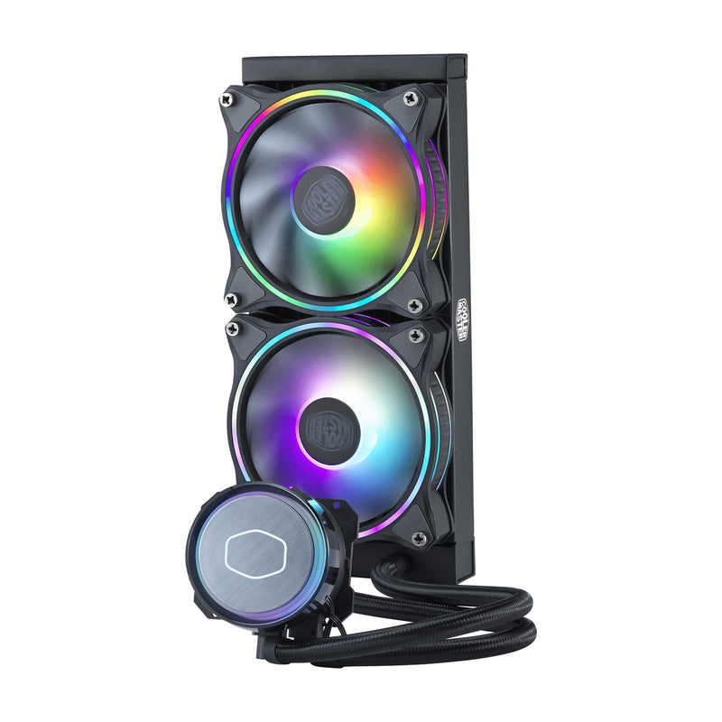 Cooler Master MasterLiquid ML240 Illusion Universal Socket 240mm PWM 1800RPM Addressable Gen 2 RGB LED AiO Liquid CPU Cooler with Wired ARGB Controller