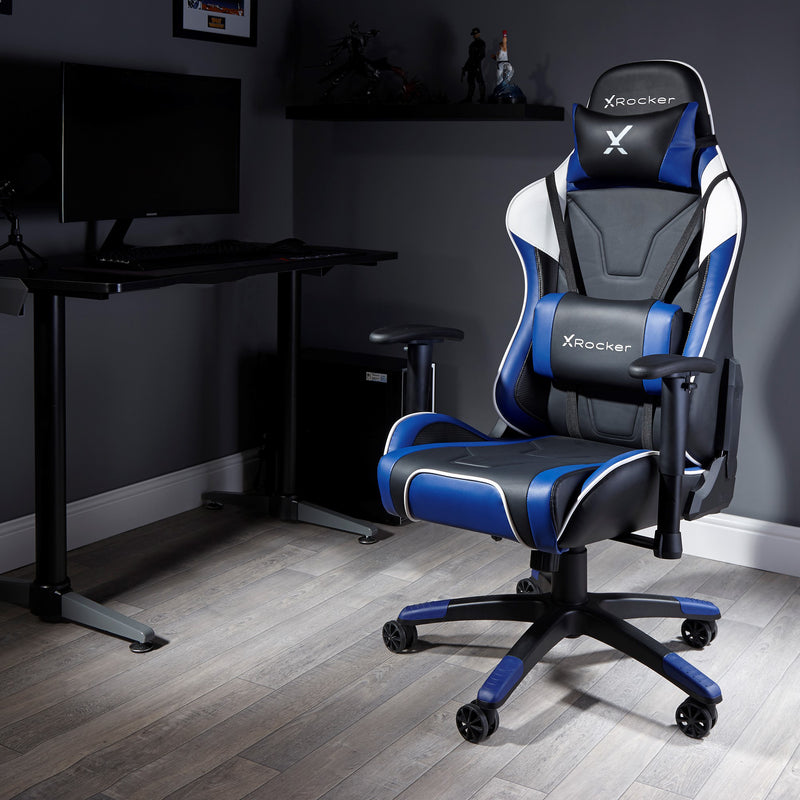 X Rocker | Agility Sport Esport Gaming Chair with Comfort Adjustability - BLUE