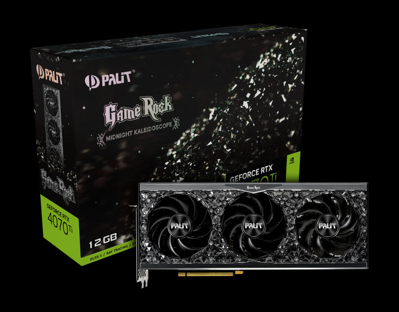 Palit RTX4070 TI GameRock, PCIe4, 12GB DDR6X, HDMI, 3 DP, 2610MHz Clock, RGB Lighting