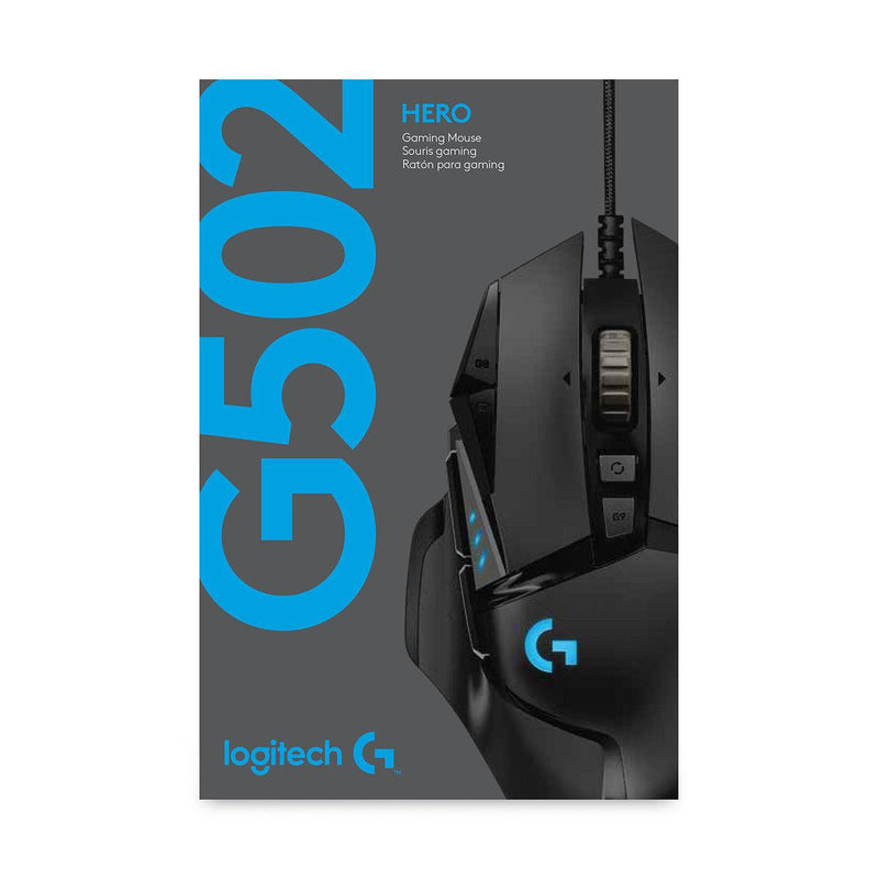 Logitech G502 (25600dpi) High Performance 11-Button Wired USB HERO Optical Gaming Computer Mouse (Black)