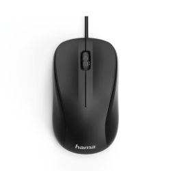 Hama MC-300 Wired Optical Mouse, 1200 DPI, USB, 3 Buttons, Black