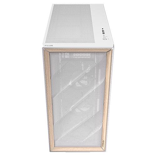 Antec FLUX Mid Tower PC Case - White/Wood