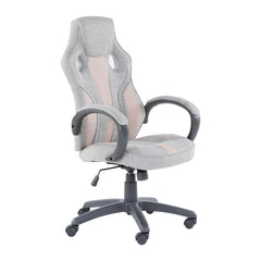 X Rocker | Maverick Fabric Height Adjustable Office Gaming Chair with Natural Lumbar support - Dove Grey/Blush