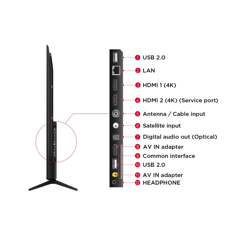 TCL 50" 4K HDR Smart TV,  2024 Model - Titanium (50V6BK)