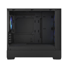 Fractal Design Pop Mini Air RGB (Black TG) Gaming Case w/ Clear Glass Window, Micro ATX, Hexagonal Mesh Front, 3 RGB Fans & ARGB Controller