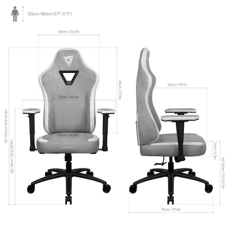 Thunder X3 EAZE-Loft Grey Gaming Chair