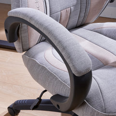 X Rocker | Maverick Fabric Height Adjustable Office Gaming Chair with Natural Lumbar support - Dove Grey/Blush