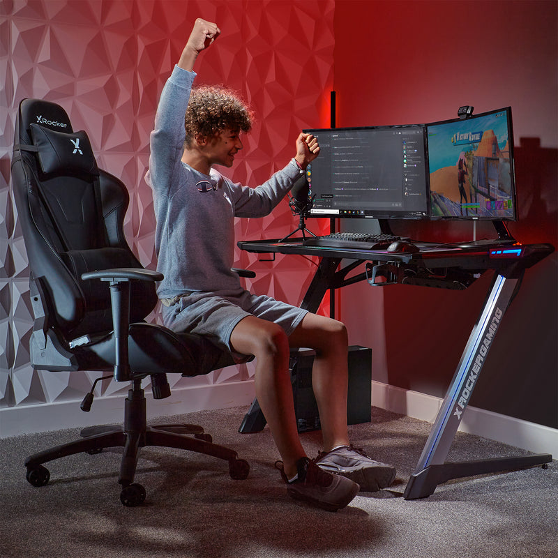 X Rocker | Agility Sport Esport Gaming Chair with Comfort Adjustability - CARBON BLACK