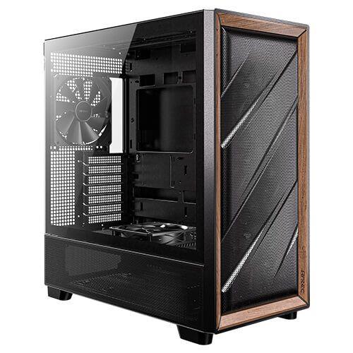 Antec FLUX Mid Tower PC Case - Black/Wood