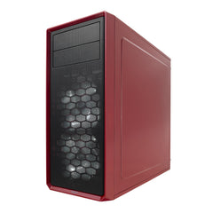 Fractal Design Focus G (Mystic Red) Gaming Case w/ Clear Window, ATX, 2 White LED Fans, Kensington Bracket, Filtered Front, Top & Base Air Intakes