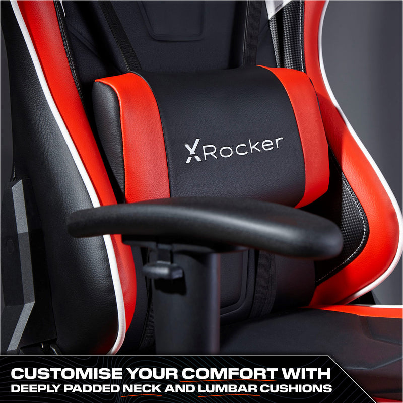 X Rocker | Agility Sport Esport Gaming Chair with Comfort Adjustability - RED