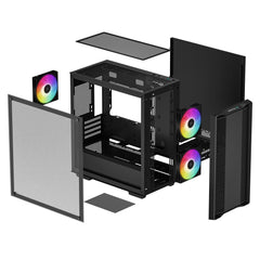 DeepCool CC360 ARGB Mini Tower Case - Black