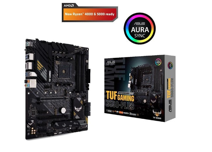 Asus TUF GAMING B550-PLUS, AMD B550 Motherboard, AM4, ATX, 4 DDR4, HDMI, DP, XFire, 2.5GB LAN, PCIe4, RGB Lighting, M.2