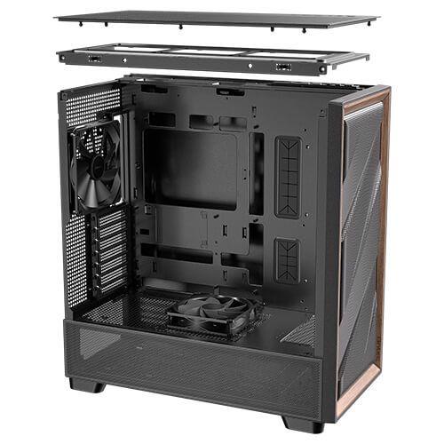 Antec FLUX Mid Tower PC Case - Black/Wood