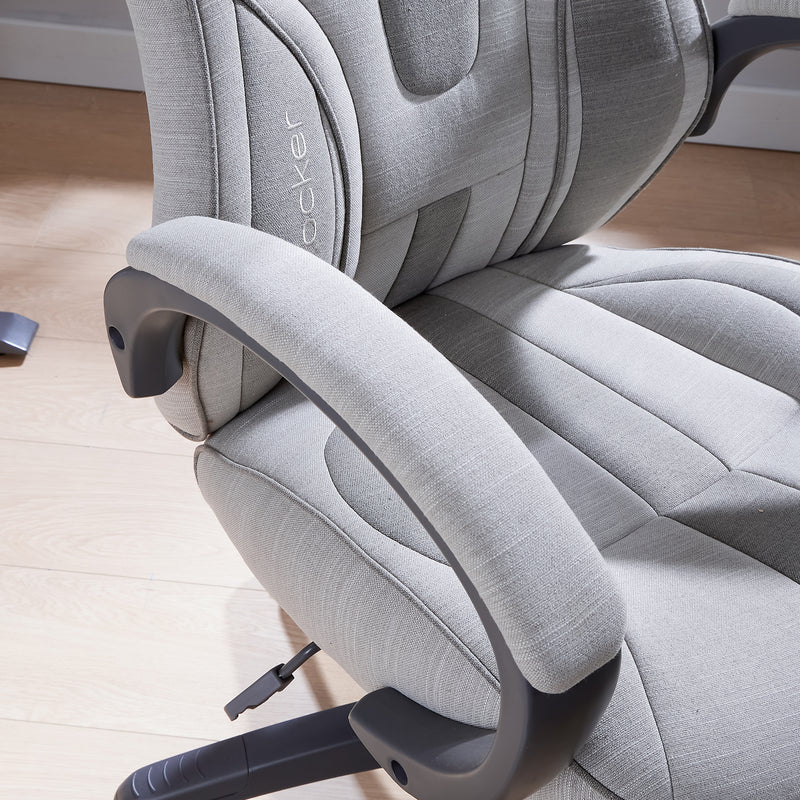 X Rocker | Maverick Fabric Height Adjustable Office Gaming Chair with Natural Lumbar support - Natural/Taupe