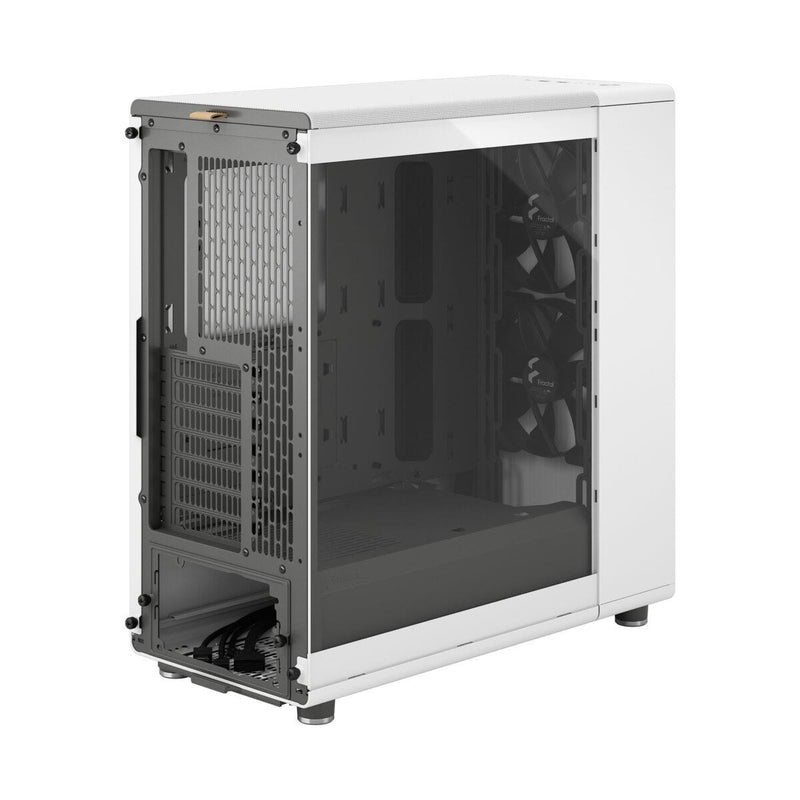 Fractal Design North Chalk White (TG Clear) Case w/ Clear Glass Window, ATX, 2 Fans, USB-C, Oak Front