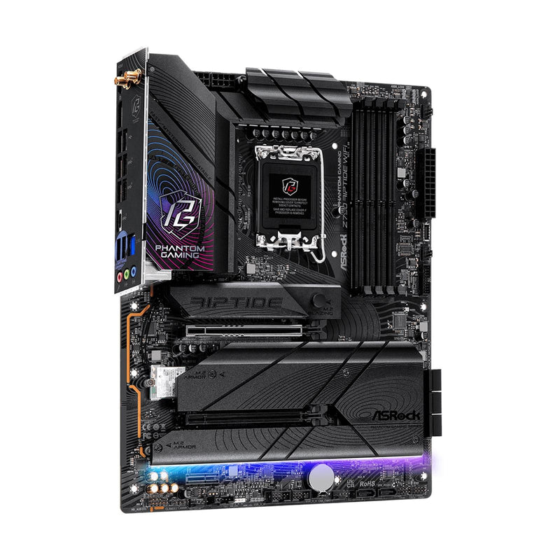 ASRock Z790 RIPTIDE WIFI Motherboard, Intel Socket LGA1700, Supports 14th, 13th & 12th Gen, 1x PCIe 5.0 x16, 1x PCIe 4.0 x16, PCIe 3.0 x1, ATX, USB 3.2 Gen2x2, Killer 2.5G LAN, Hyper M.2 PCIe Gen4 x 8 & SATA3, 802.11be WiFi 7 + Bluetooth