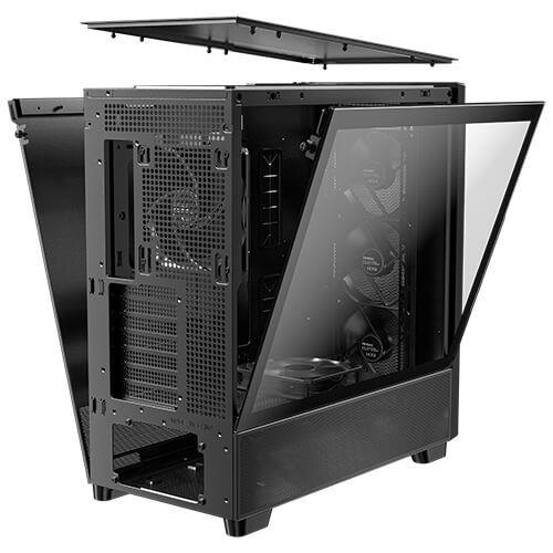 Antec FLUX Mid Tower PC Case - Black/Wood