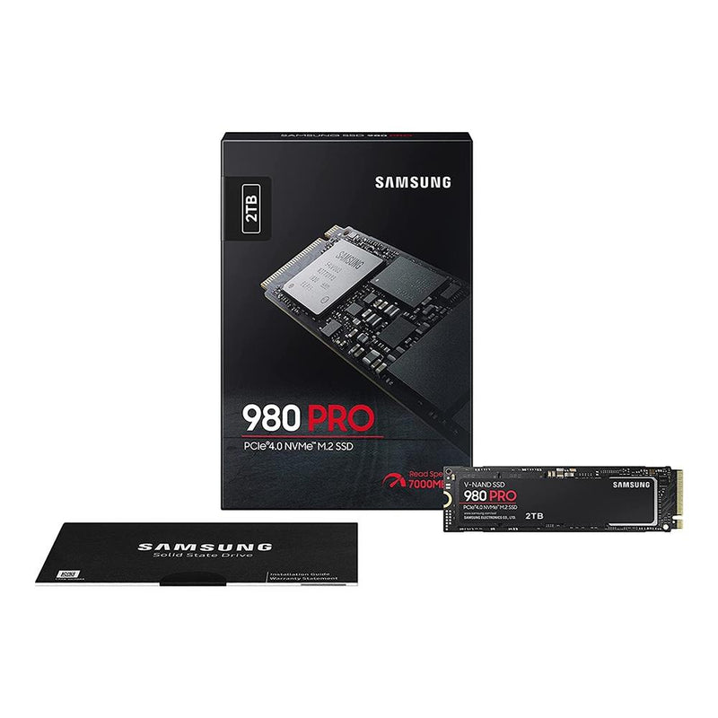 Samsung 980 PRO 2TB (MZ-V8P2T0BW) NVMe SSD, M.2 Interface, PCIe Gen4, 2280, Read 7000MB/s, Write 6000MB/s, 5 Year Warranty