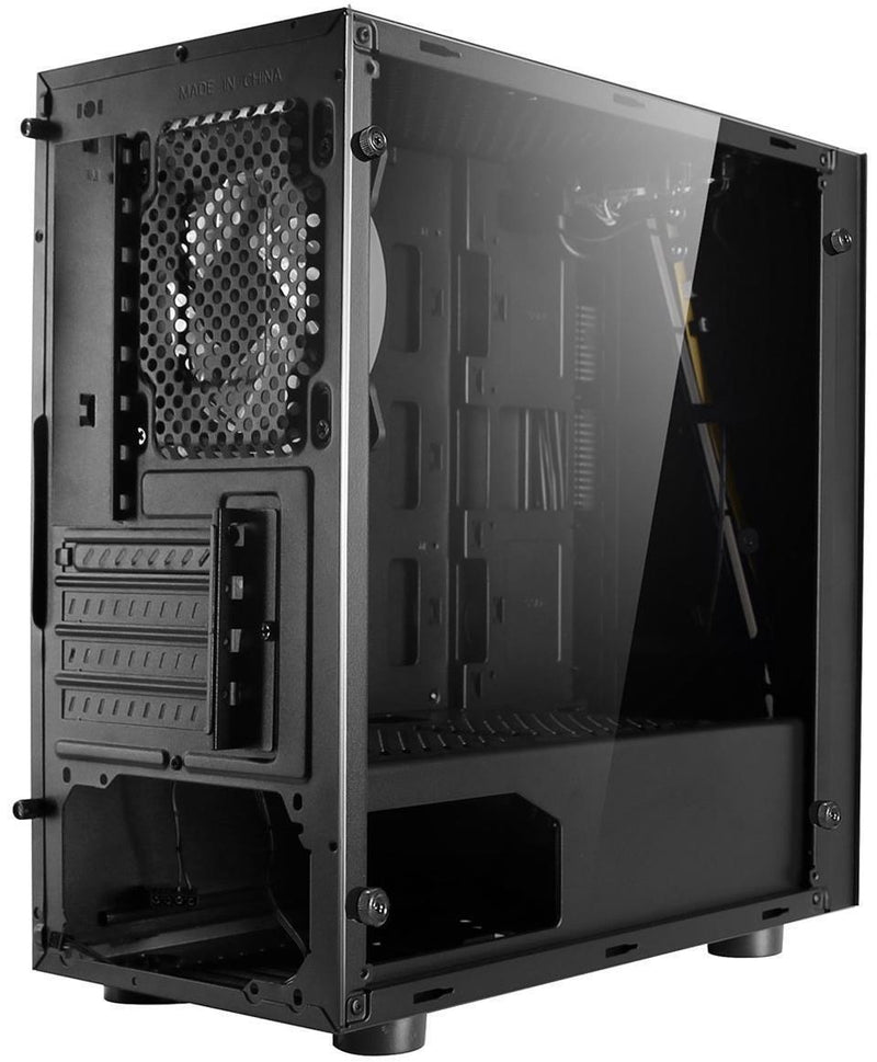 CiT Seven Gaming Case w/ Acrylic Window, Micro ATX, RGB Fan & Front Strip w/Control Button, 240mm Radiator Support