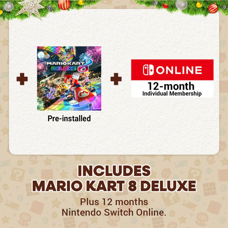 Nintendo Switch OLED (White) + Mario Kart 8 Deluxe + Nintendo Switch Online 1 Year Membership