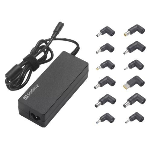 Sandberg Universal 90W Laptop PSU, 15-20V/6A Max, 12 Adapters, UK & EU Power Cables