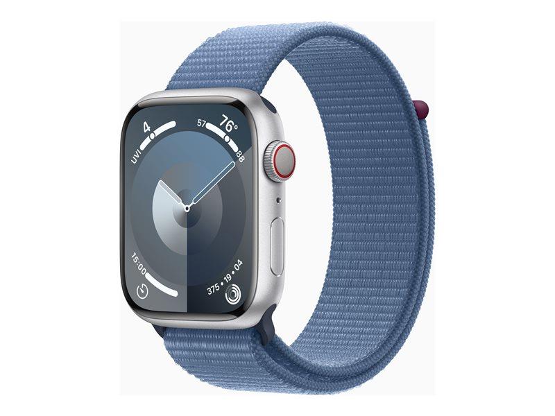 Apple Watch Series 9 (GPS + Cellular) - 45 mm -Soft Double-Layer Nylon - Winter Blue