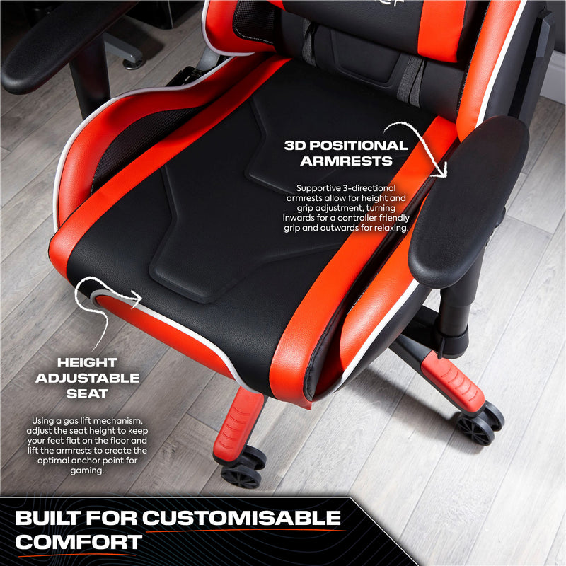 X Rocker | Agility Sport Esport Gaming Chair with Comfort Adjustability - RED