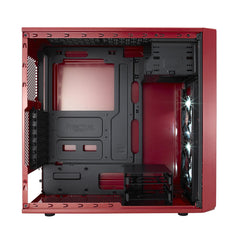 Fractal Design Focus G (Mystic Red) Gaming Case w/ Clear Window, ATX, 2 White LED Fans, Kensington Bracket, Filtered Front, Top & Base Air Intakes