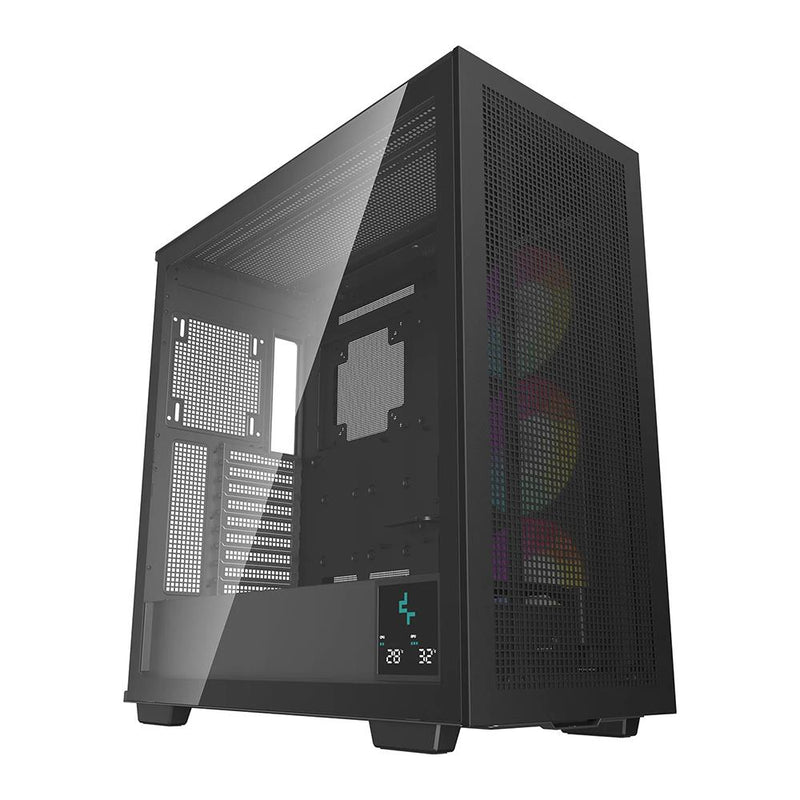 DeepCool Morpheus Case, Gaming, Black, Full Tower, 4 x USB 3.0 / 1 x USB Type-C, Tempered Glass Side Window Panel, 1x 420mm ARGB side fan, Mini-ITX / M-ATX / ATX / E-ATX