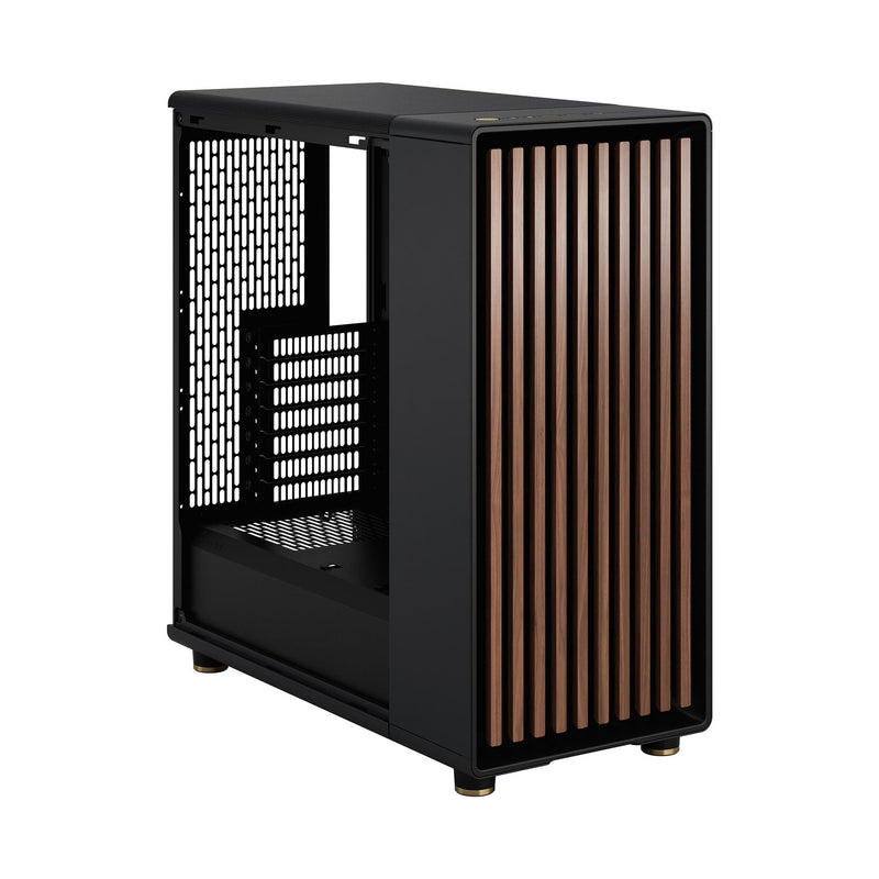 Fractal Design North Charcoal Black (Black Solid) Case, ATX, Fine Mesh Side, 2 Fans, USB-C, Walnut Front