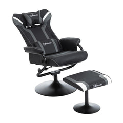 Vinsetto Gaming Chair and Footrest Set - Black/Grey