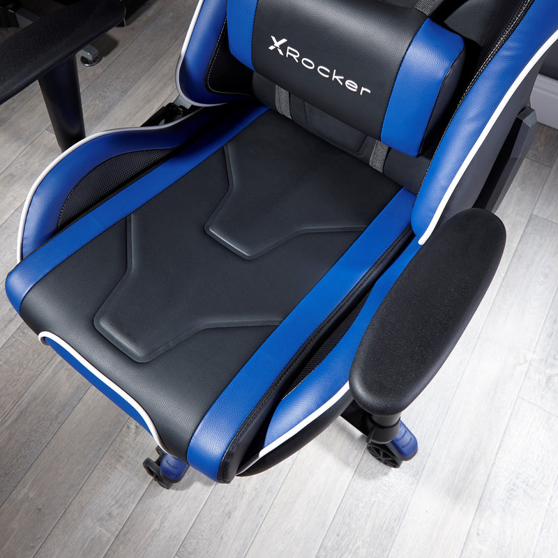 X Rocker | Agility Sport Esport Gaming Chair with Comfort Adjustability - BLUE