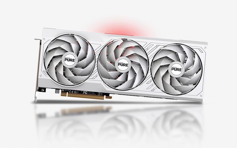 Sapphire PURE AMD Radeon™ RX7700 XT, PCIe4, 12GB DDR6, 2 HDMI, 2 DP, 2584MHz Clock, LED Lighting, White