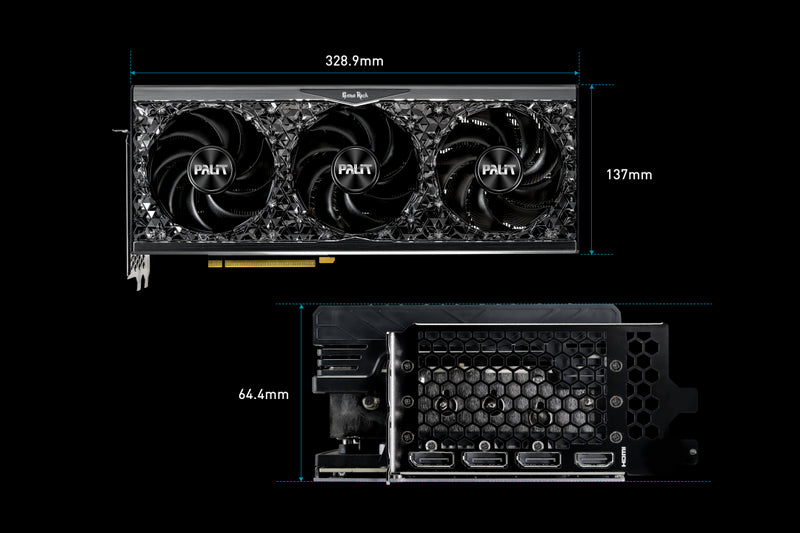 Palit RTX4070 TI GameRock, PCIe4, 12GB DDR6X, HDMI, 3 DP, 2610MHz Clock, RGB Lighting