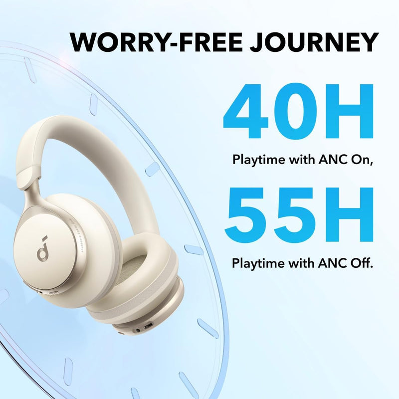 SoundCore Space One Wired & Wireless Headphones - Off-White