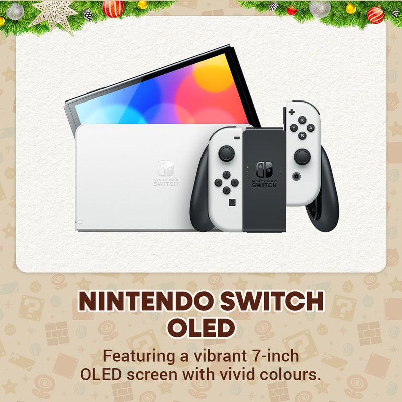 Nintendo Switch OLED (White) + Mario Kart 8 Deluxe + Nintendo Switch Online 1 Year Membership