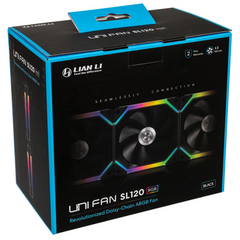 Lian-Li UNI SL120 Addressable RGB Black 120mm Fan Triple Pack with Controller