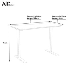 XR Living - Oka Office Desk with LED Lights & Wireless Charging - Oak Effect