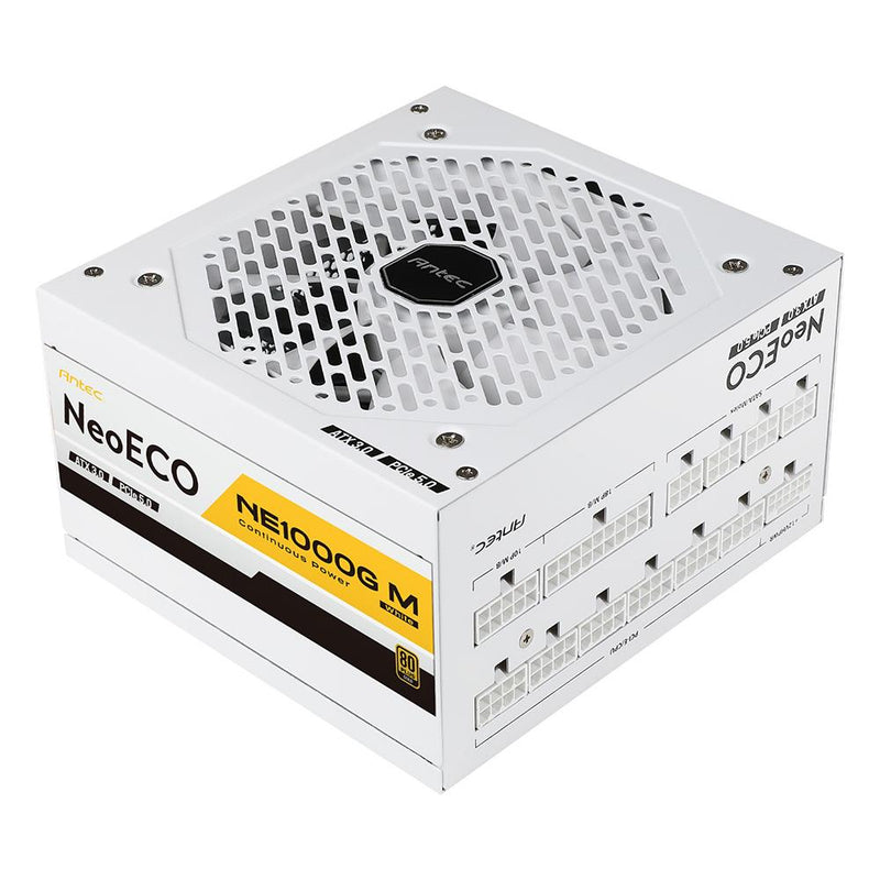 Antec NE1000G M, White, 80PLUS Gold, 83A, 120mm FDB Fan, ATX3.0 PSU