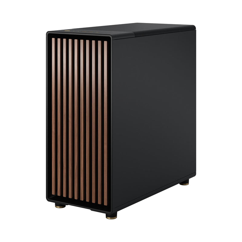 Fractal Design North Charcoal Black (TG Dark) Case w/ Dark Tint Glass Window, ATX, 2 Fans, USB-C, Walnut Front