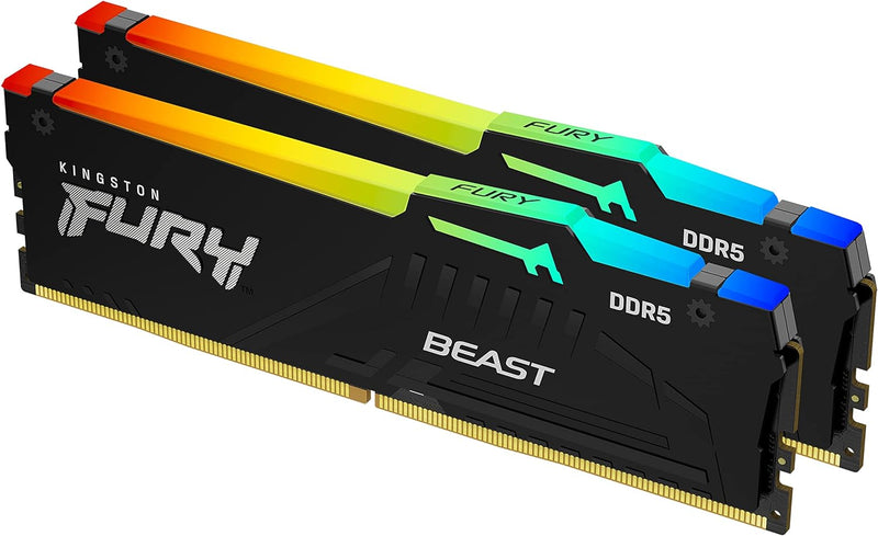 Kingston FURY Beast 32GB RGB (2x16GB) DDR5, 5600MHz System Memory - Black