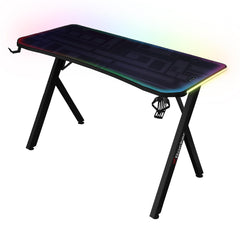 X Rocker Lumio Compact Gaming Desk with 3 Sided app-controlled LED Lighting - Black